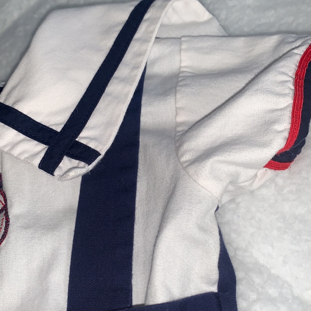 Bryan Vintage Sailor Suit Romper EUC Blue & White Nautical EUC 12M - Picture 8 of 12